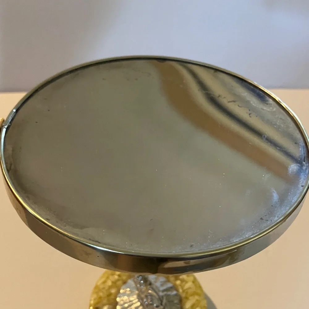 Vintage Metallic Dragonfish Vanity Mirror on Weighted‎ Base